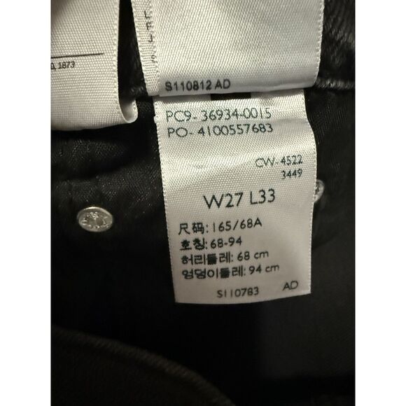 Levis Ribcage Bootcut Jeans Womens 27 Black High Rise 90s Button Fly Stretch - Picture 15 of 16